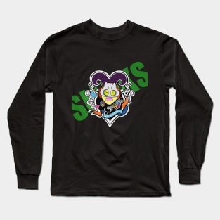 Dope Slluks card with heart illustration Long Sleeve T-Shirt